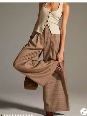 Maeve Houndstooth Glitter Wide Leg Trousers 12